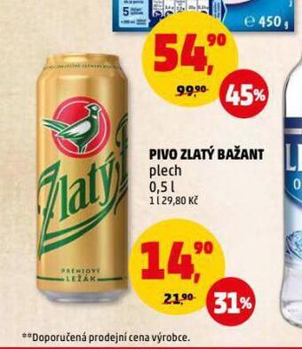 Penny Market Pivo zlatý bažant nabídka