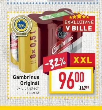 Billa Pivo gambrinus originál nabídka