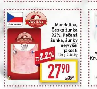 Billa Mandolína, česká šunka, pečená šunka nabídka