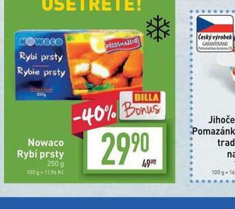 Billa Nowaco rybí prsty nabídka