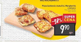 Billa Pizza šunková s kukuřicí, margherita nabídka