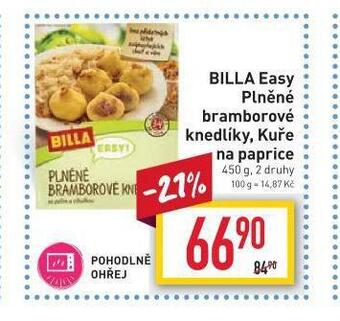 Billa Billa easy plněné bramborové knedlíky nabídka