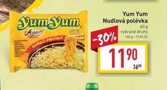 Billa Yum yum nudlová polévka nabídka