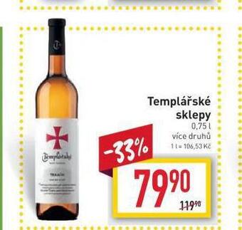 Billa Templářské sklepy nabídka