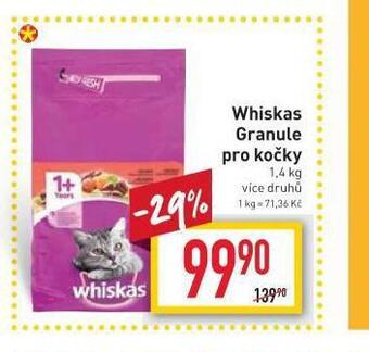 Billa Whiskas granule pro kočky nabídka