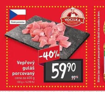 Billa Vepřový guláš porcovaný nabídka