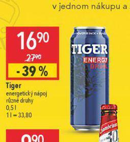 Globus Tiger energy drink nabídka