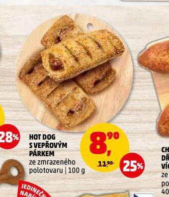Penny Market Hot dog s vepřovým párkem nabídka