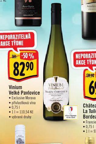 Albert Vinium velké pavlovice nabídka