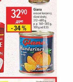 Globus Giana ovocné konzervy nabídka
