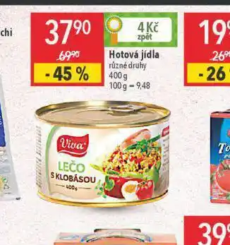 Globus Viva vhotová jídla nabídka