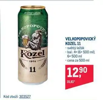 Makro Velkopopovický Kozel 11 500 ml nabídka
