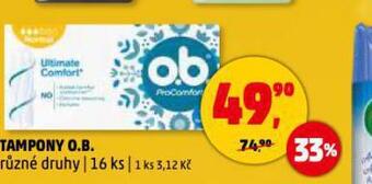 Penny Market O.b. tampony nabídka