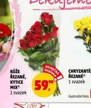 Růže řezané, kytice mix