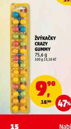 Penny Market Žvýkačky crazy gummy nabídka