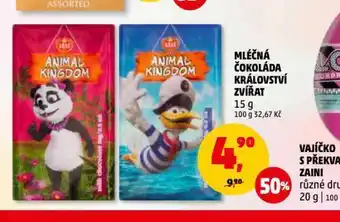 Penny Market Mléčná čokoláda království zvířat nabídka