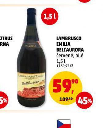 Penny Market Lambrusco emilia bell´aurora nabídka