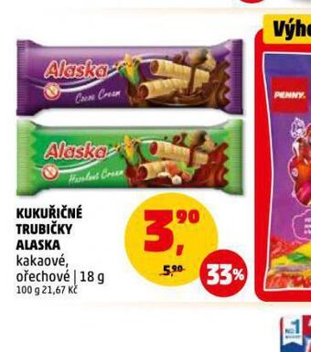 Penny Market Alaska kukuřičné trubičky nabídka