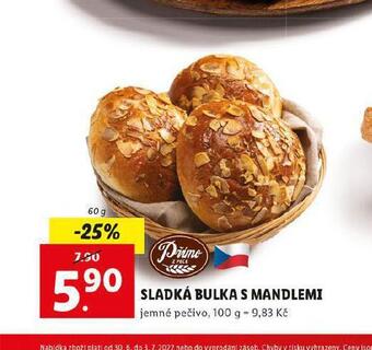 Lidl Sladká bulka s mandlemi nabídka