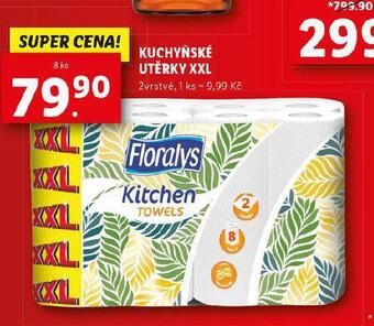 Lidl Floralys kuchyňské utěrky nabídka