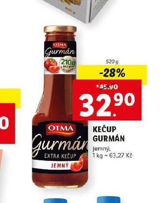 Lidl Kečup gurmán nabídka