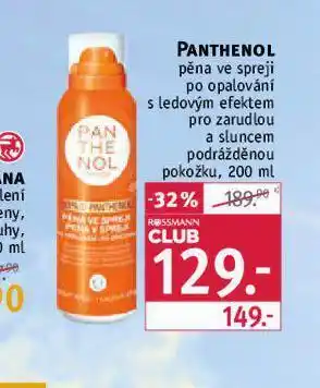 Rossmann Panthenol pěna po opalování nabídka
