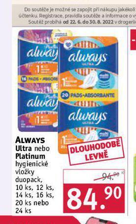Rossmann Always dámské vložky nabídka