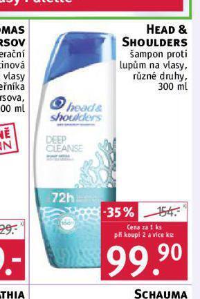 Rossmann Head & shoulders šampon nabídka