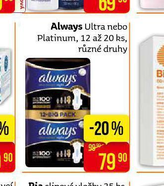 Teta Always dámské vložky nabídka