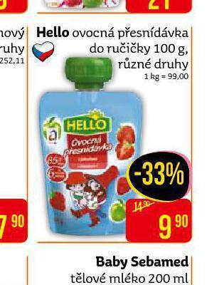 Teta Hello ovocná přesnídávka nabídka
