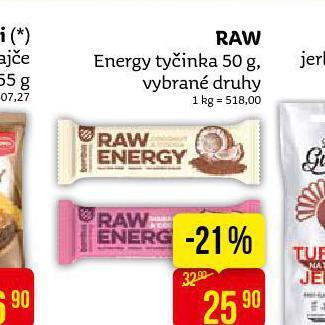 Raw energy tyčinka