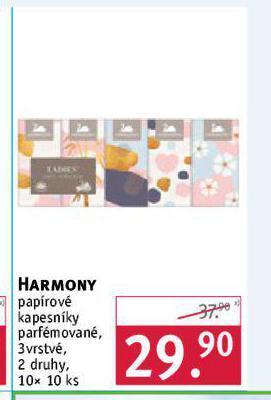 Rossmann Harmony papírové kapesníky nabídka