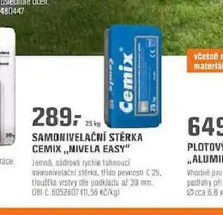 OBI Samonivelační stěrka cemix nabídka