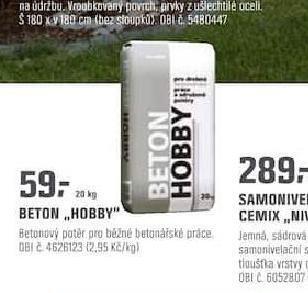 OBI Beton hobby nabídka