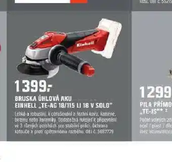 OBI Bruska úhlová aku einhell nabídka