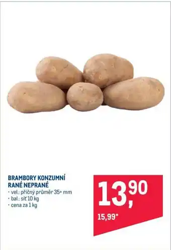 Makro Brambory konzumní rané neprané 1 kg nabídka