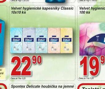 Lidl Velvet hygienické kapesníky nabídka