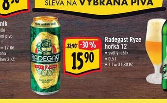 Jip Pivo radegast ryze hořká 12 nabídka