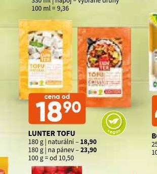 Terno Lunter tofu naturální nabídka