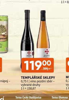 Terno Templářské sklepy nabídka