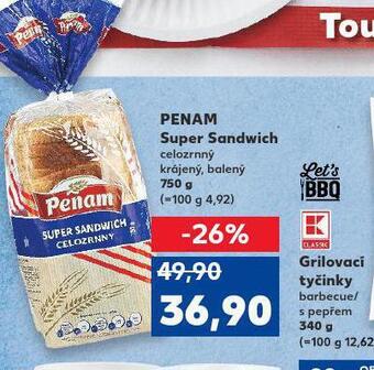 Kaufland Penam super sandwich nabídka