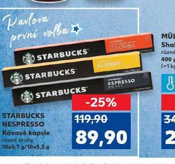 Kaufland Starbucks nespresso kávové kapsle nabídka