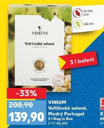 Kaufland Vinium veltínské zelené nabídka