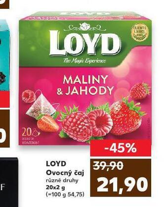 Kaufland Loyd ovocný čaj nabídka