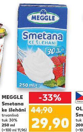 Kaufland Meggle smetana ke šlehání nabídka