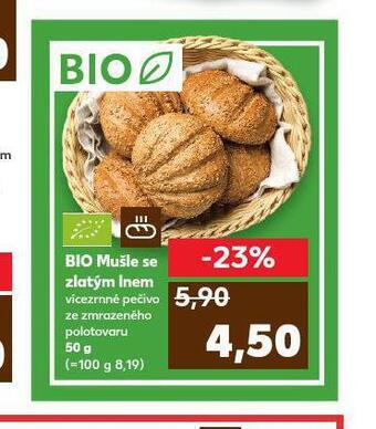 Kaufland Bio mušle se zlatým lnem nabídka