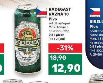 Kaufland Pivo radegast rázná 10 nabídka
