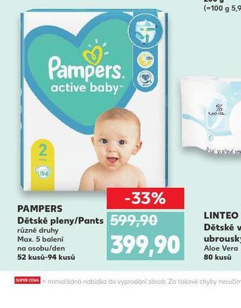 Kaufland Pampers dětské plenky nabídka