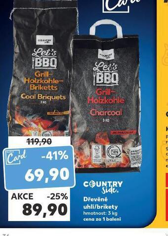 Kaufland Dřevěné uhlí / brikety nabídka
