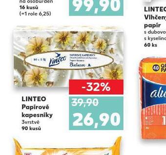 Kaufland Linteo papírové kapesníky nabídka